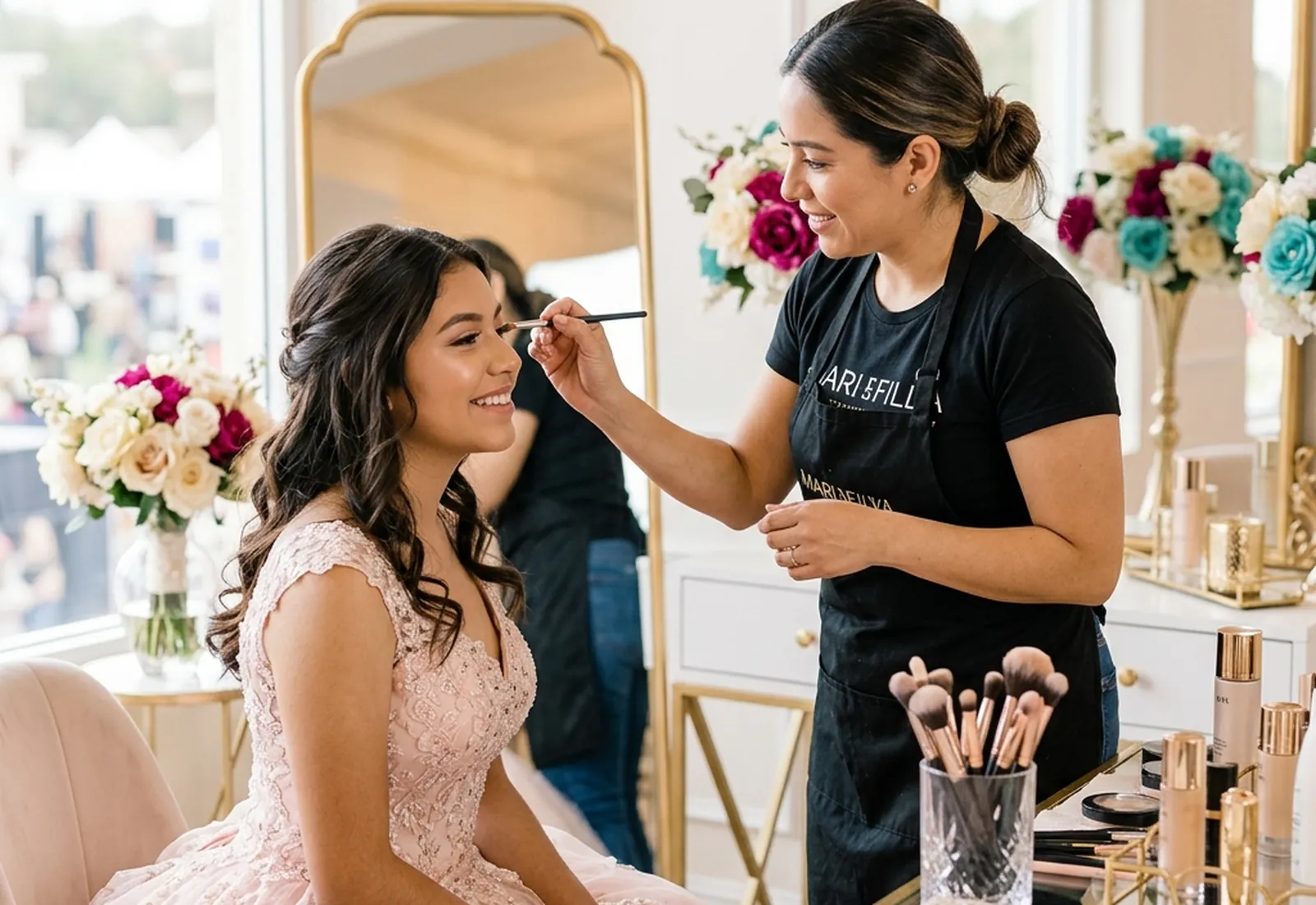 Maquillaje y peinado para XV